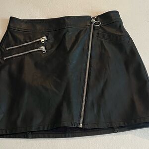 Express Black Asymmetrical Skater Mini Skirt